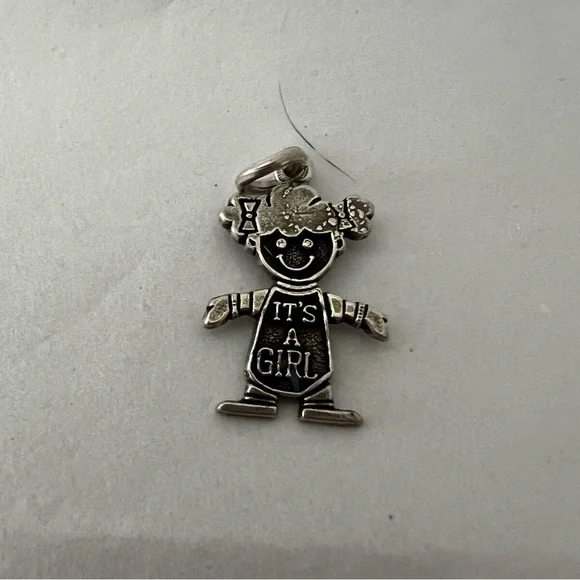 ‘It’s a Girl' Sterling Charm - Picture 1 of 1